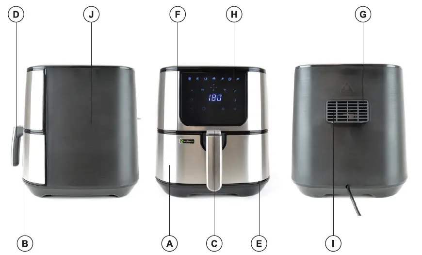 healthkick K3401 5.5L Digi Touch Air Fryer fig 2