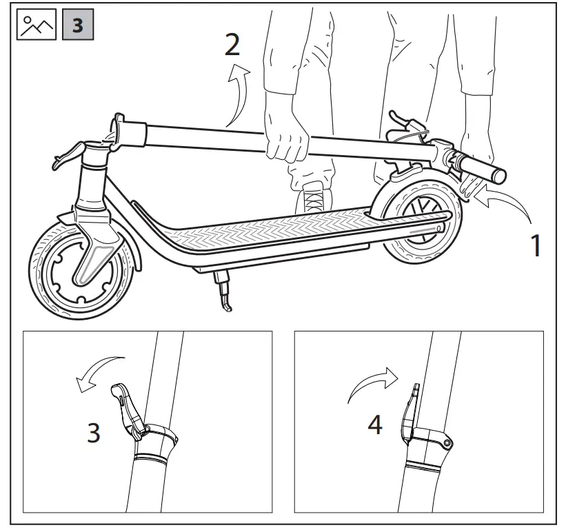EM-KS1 Electric Scooter  Unfolding and Folding the e-scooter