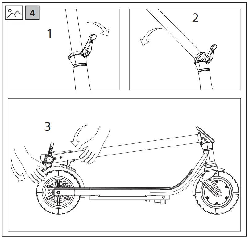 EM-KS1 Electric Scooter  Unfolding and Folding the e-scooter