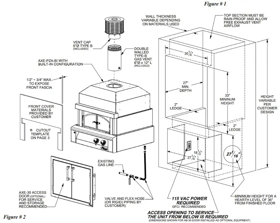 Alfresco AXE-PZA-BI Pizza Oven - BUILT IN ENCLOSURE GENERAL BUILDING PROVISIONS 2