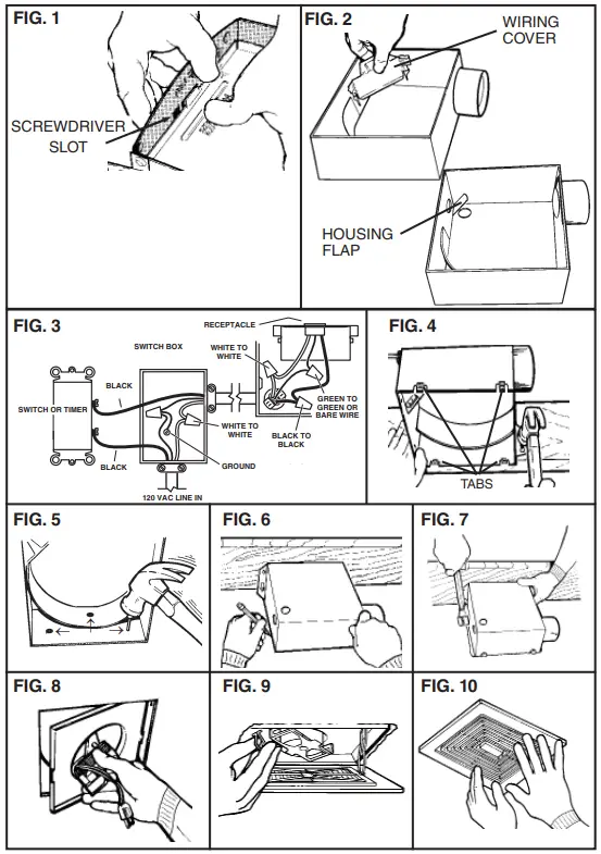 BROAN 670, 671, 671MX, 688 and 689 Ceiling, Wall Fans-fig2