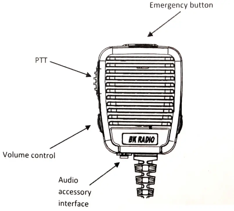 BK Technologies KAA0204 Series Speaker Microphone-