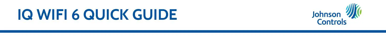 Johnson Controls IQ WiFi 6 User Guide