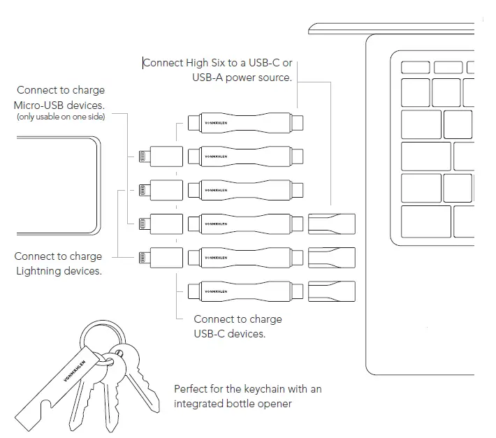 VONMAHLEN-VM-HSX-01-High-Six-Key-Chain-Chargers-FIG-1