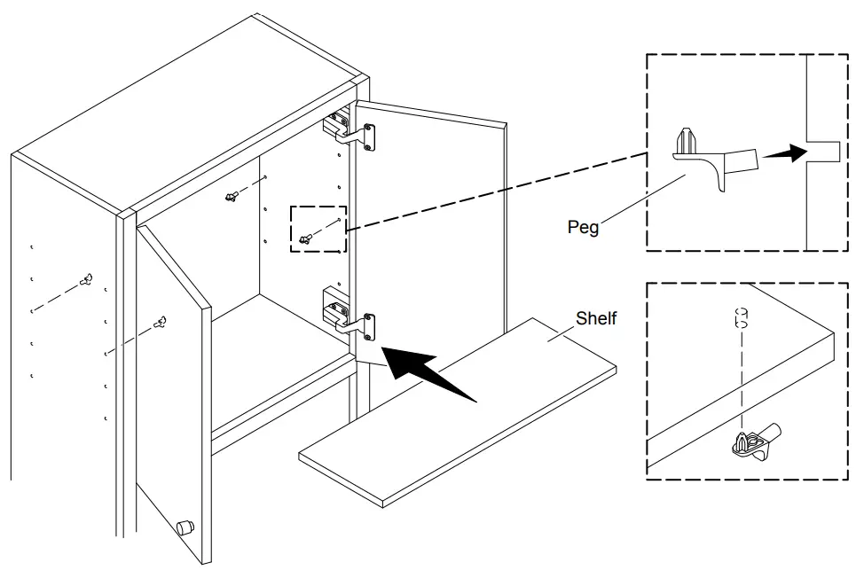 KOHLER 1384737 2 B Vanity Poplin 60 Inch Vanity with Legs - Install the Shelves