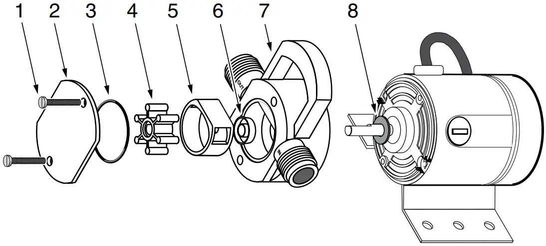 PENTAIR Flex Vane Utility Pump Service Kits - FIGURE 1