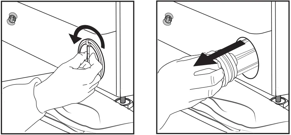 Cleaning the water filter / draining residual water