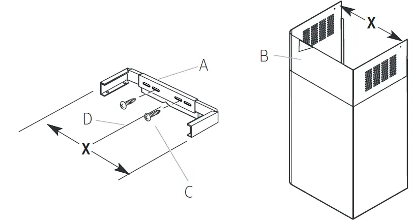 dacor DHD-D0000CS-DA Duct Cover Kit 4