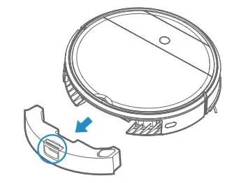 SAMSUNG VR05R503PWK PowerBot Essential with 2 in 1 Vacuum Cleaning Mopping Instruction Manual - Press the button on tank and remove