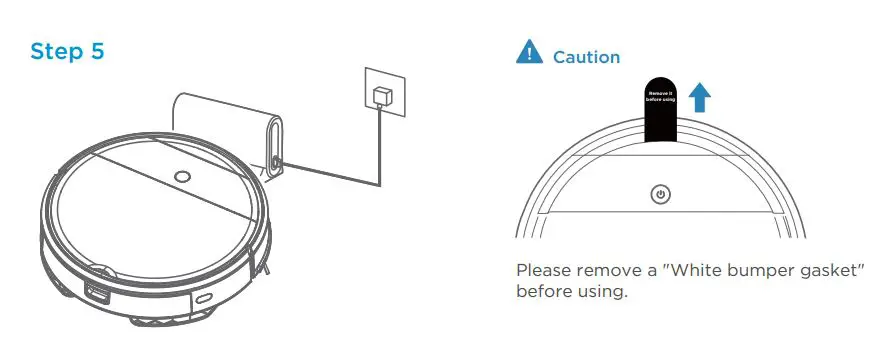 SAMSUNG VR05R503PWK PowerBot Essential with 2 in 1 Vacuum Cleaning Mopping Instruction Manual - Quick start guide