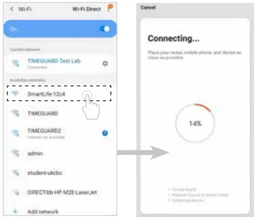 TIMEGUARD Wi-Fi Smart Camera Doorbell & - pairing process