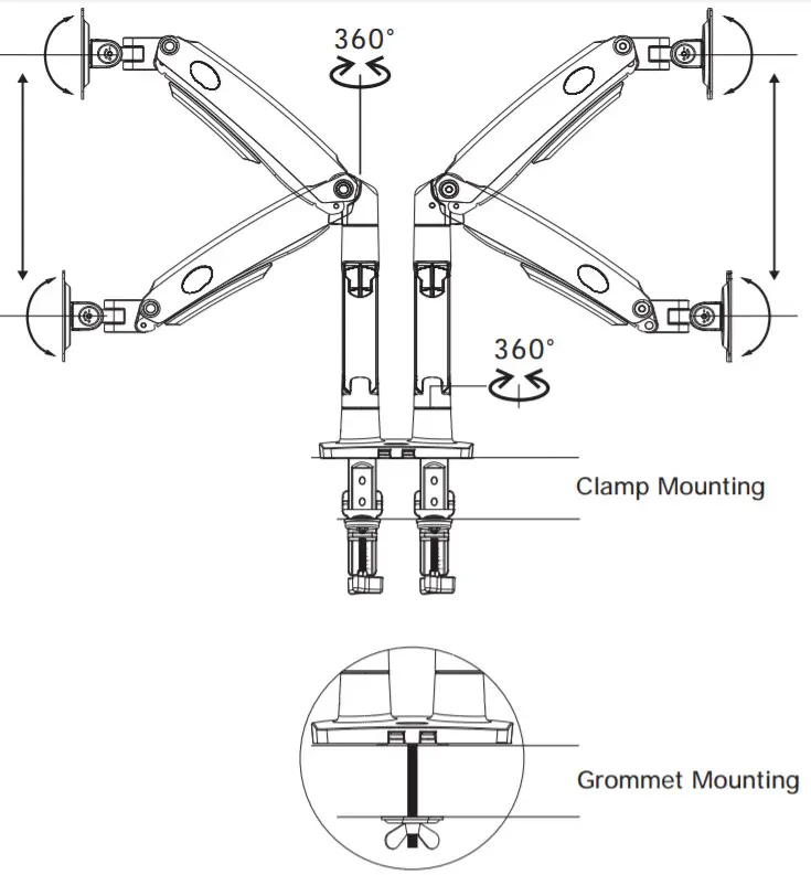 ErGear Monitor Desk Mount EGDS2- Product Features