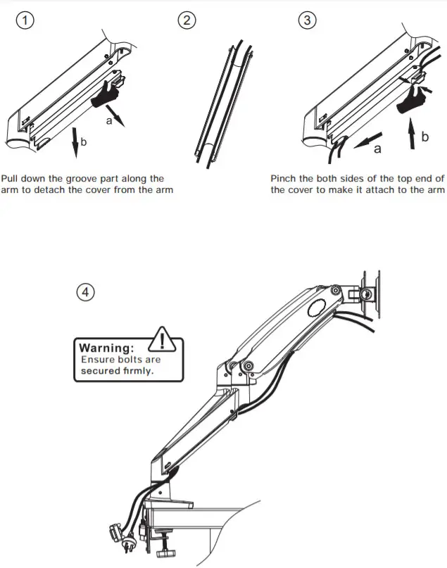 ErGear Monitor Desk Mount EGDS2- Route Cables 1