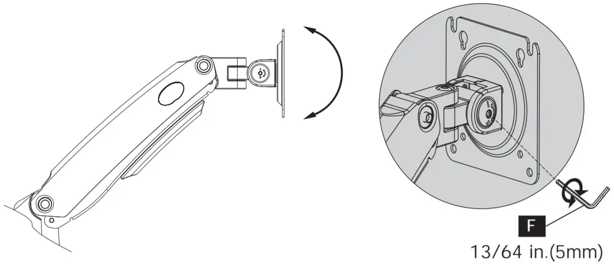 ErGear Monitor Desk Mount EGDS2- Tilt Adjustment