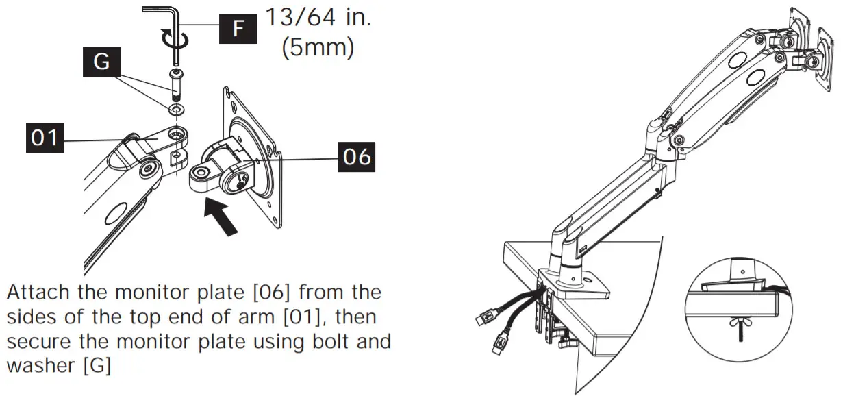 ErGear Monitor Desk Mount EGDS2- e Monitor Plates