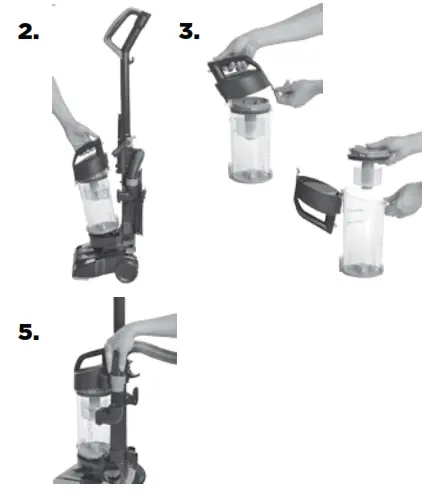 Bissell 1520 Series PowerForce Compact - Cleaning the tank