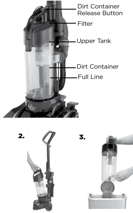 Bissell 1520 Series PowerForce Compact - dirt container