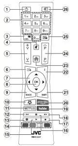 JVC LT-24VH5105 Smart LED Television - Remote Control