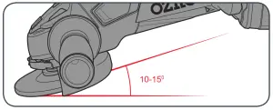 ozito 21031677K 18v Cordless Angle Grinder 115mm - excessive pressure