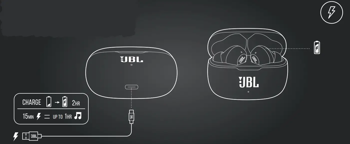 JBL VIBE 200TWS True Wireless In Ear Headphone - Charging