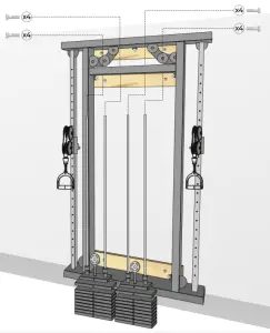 FRENCH FITNESS FF MMFT Wall Mounted Mirror Functional Trainer - fig1