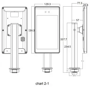 Bresee DR21 8UW U82 8 inch Facial Recognition Door Gate Terminal - product dimensions