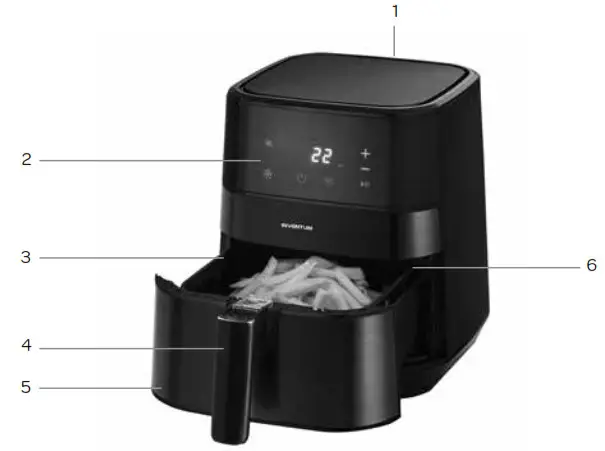 INVENTUM GF350HLDB Hot Air Fryer - product description