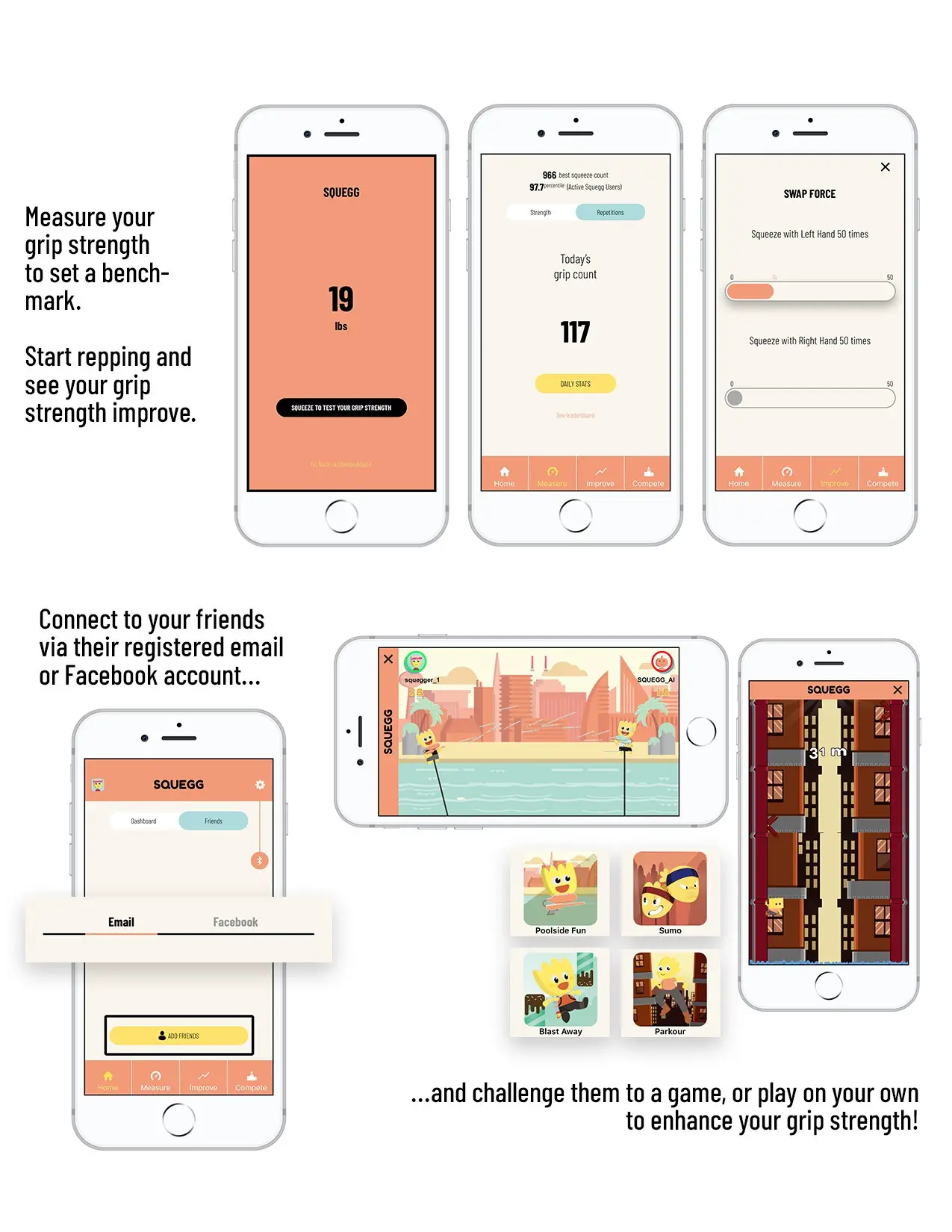 SQUEGG The Smart Squeeze Ball - How to start Squegging