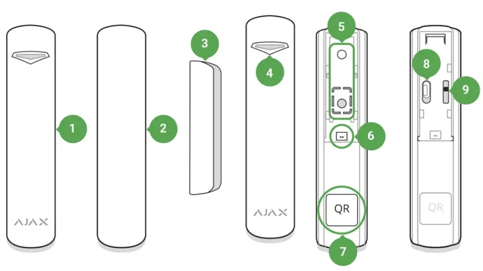 AJAX DoorProtect Plus Wireless Opening Shock and Tilt Detector-Functional Elements