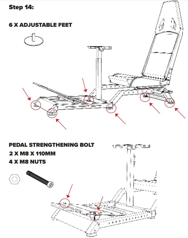 next level Racing Challenger Cockpit Instruction Manual - ASSEMBLY Step 14