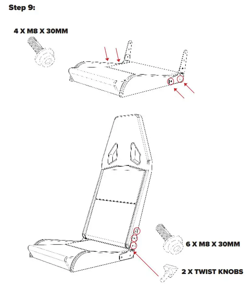 next level Racing Challenger Cockpit Instruction Manual - ASSEMBLY Step 9