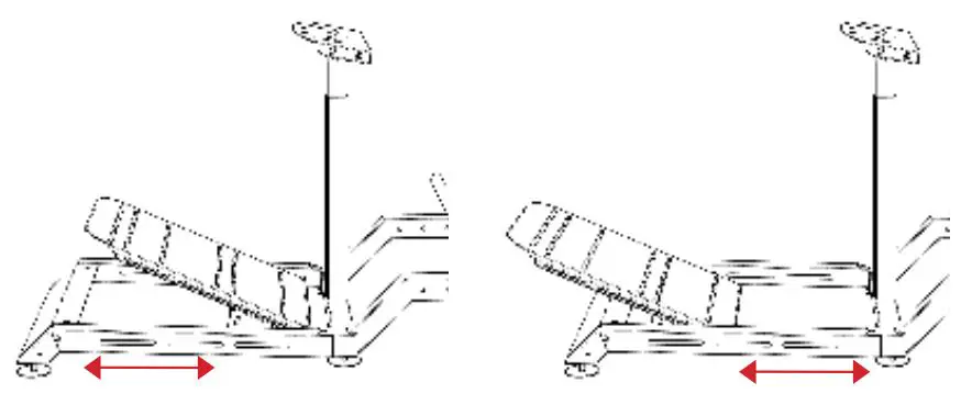 next level Racing Challenger Cockpit Instruction Manual - PEDAL PLATE DISTANCE
