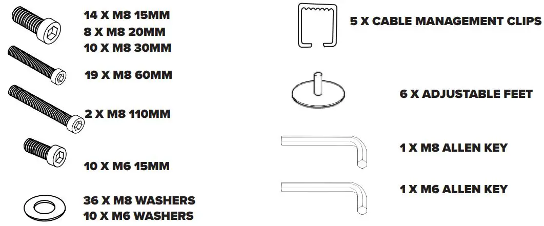 next level Racing Challenger Cockpit Instruction Manual - What’s In The Box