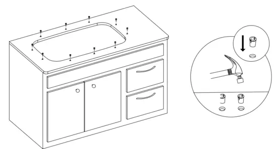Kraus KA1AS17B Dex Stainless Steel Undermount Kitchen Sinks - Anchors