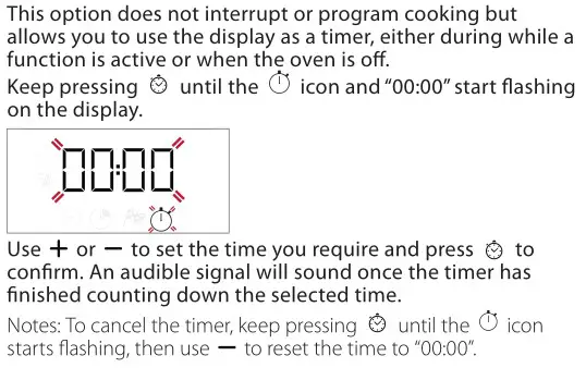 Whirlpool 184423671238 Oven Shelf Sliding Runners - SETTING THE TIMER