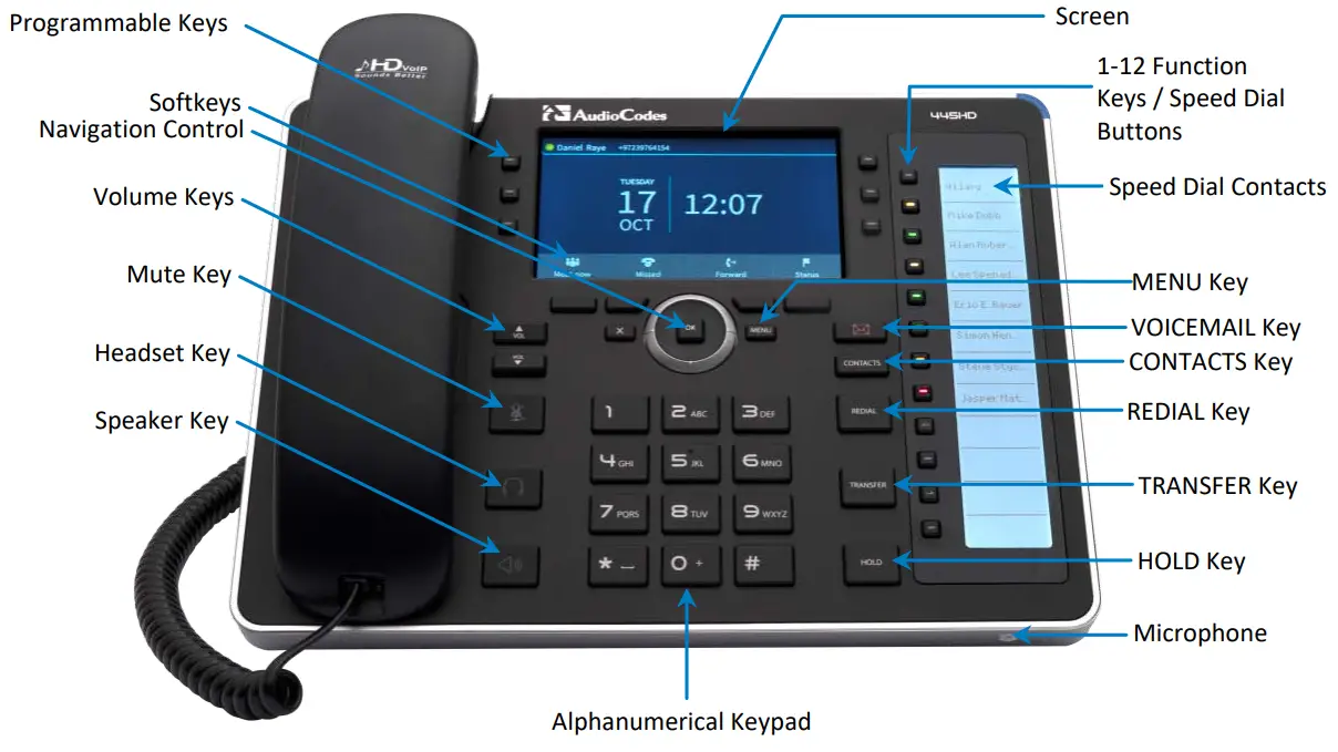 audiocodes 445HD IP Phone with Microsoft Skype for Business -