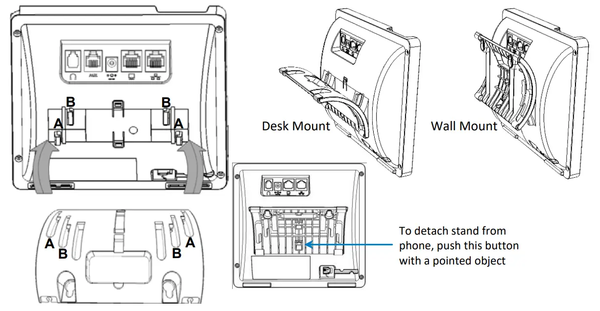 audiocodes 445HD IP Phone with Microsoft Skype for Business - Attaching Stand to Phone