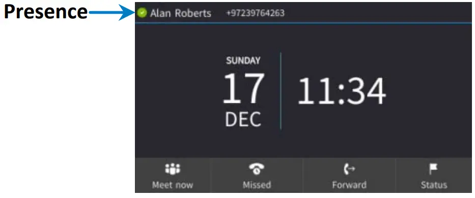 audiocodes 445HD IP Phone with Microsoft Skype for Business - Presence Status