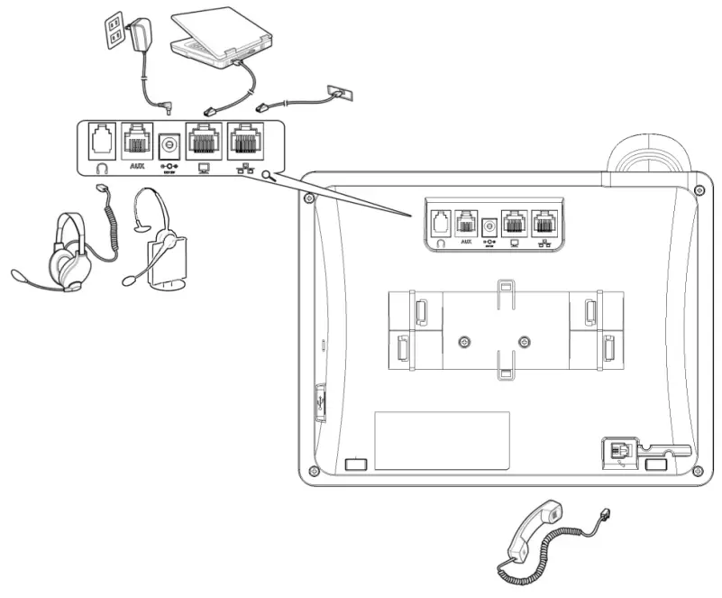 audiocodes 445HD IP Phone with Microsoft Skype for Business - To cable the phone