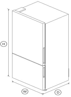 FISHER PAYKEL RF170BLPX6 N Freestanding Refrigerator - DIMENSIONS