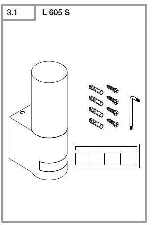 STEINEL L 605 S Outdoor Lights with motion detec-fig1