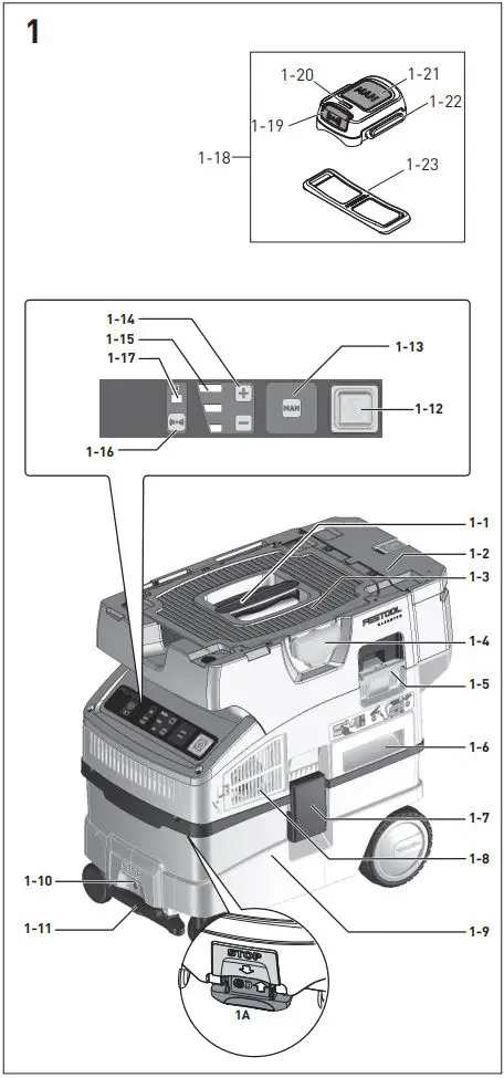 FESTOOL CTC MIDI I Cordless Mobile Dust extractor Instruction Manual - Fig 1