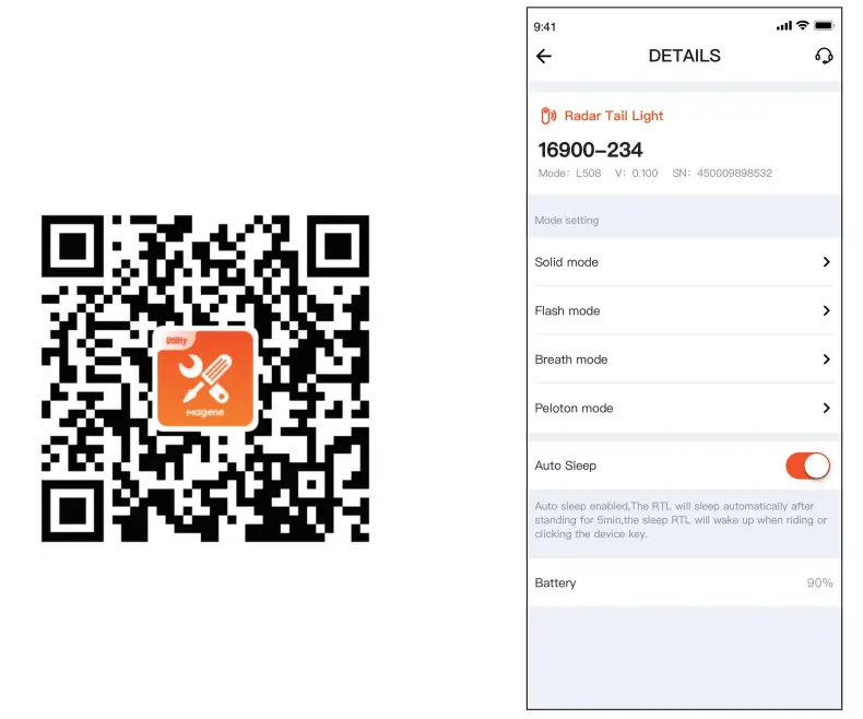 Magene L508 Radar Tail Light - qr code