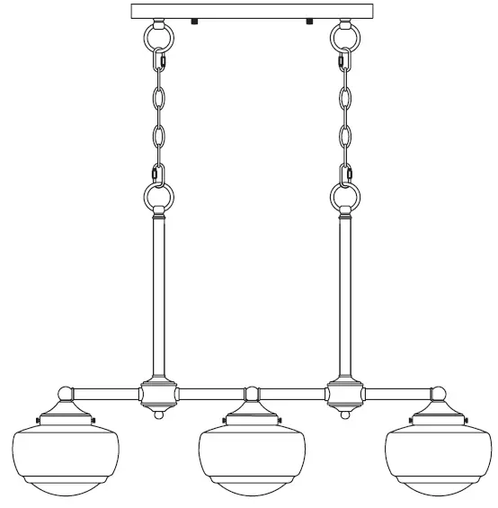 Hunter-19488-3-Light-Linear-Chandelier-image