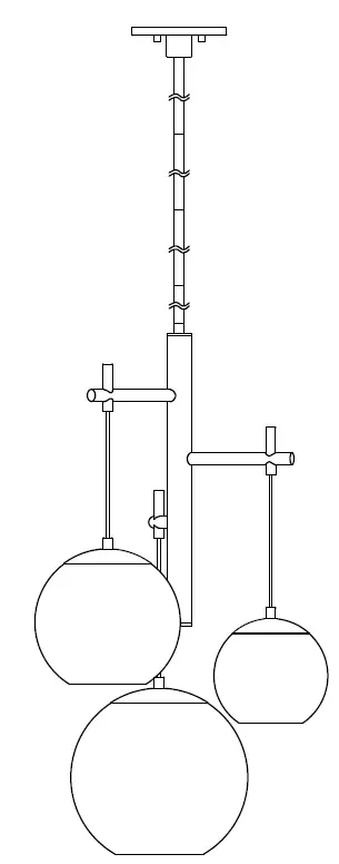 ET2 Contemporary Lighting E25156-BKNAB Nucleus 3-Light LED Pendant