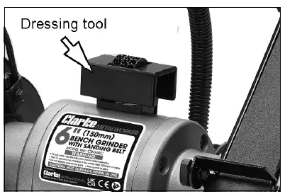 Clarke CBG6SC METALWORKER Bench Grinder with Sanding Belt fig 10