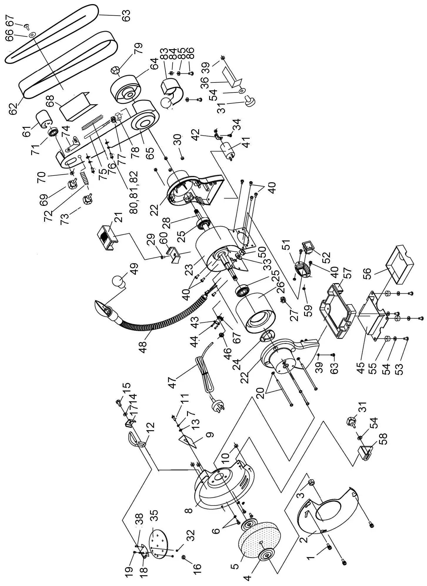 Clarke CBG6SC METALWORKER Bench Grinder with Sanding Belt fig 19