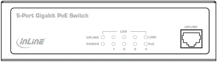 InLine 32305Q Poe+ Gigabit Netzwerk Switch 5-Port 2