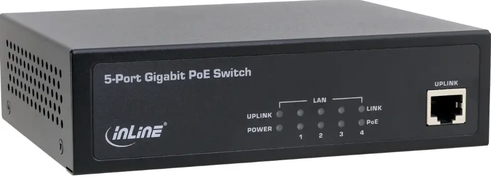 InLine 32305Q Poe+ Gigabit Netzwerk Switch 5-Port