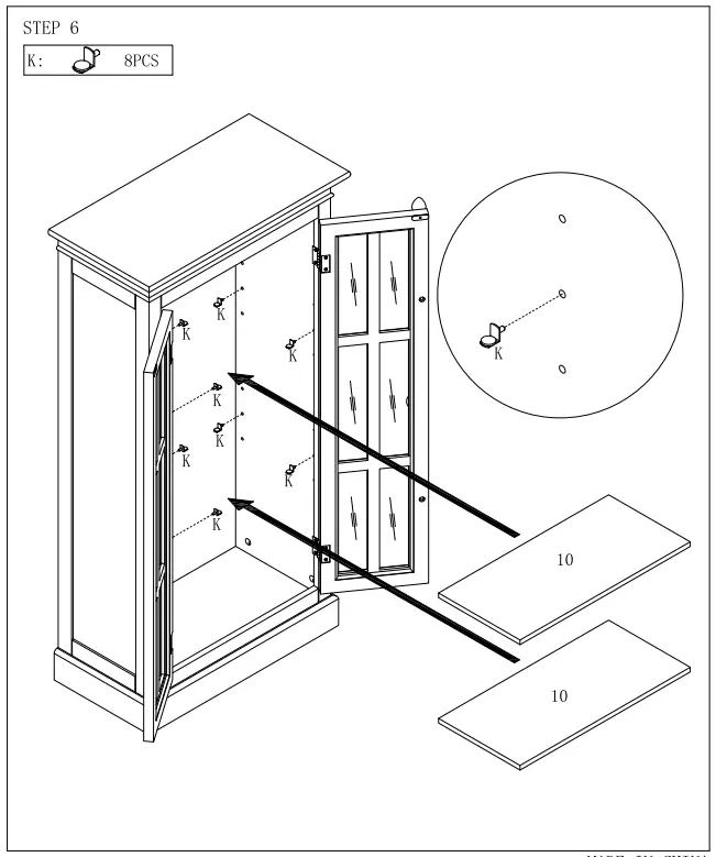 Unbranded White 3-Tier Small Curio Cabinet-fig9